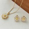 Sunflower Zircon Pendant Necklace & Earring Set - Chic High-End Fashion