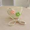 3D Flower Girls Straw Hat and Crossbody Bag Set Lace Bow Wide Brim Fisherman Cap Summer Beach Accessories for Toddler Teens