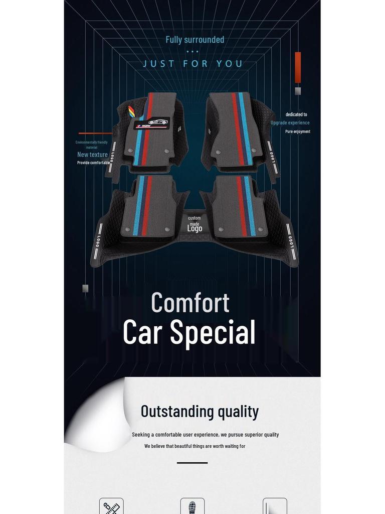 Full Surround Non-Slip Silk Ring Car Floor Mats - Wear-Resistant & Eco-Friendly Foot Pads