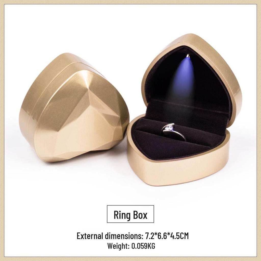 Herzförmige Leuchtende Schmuckschatulle: Luxuriöse beleuchtete Ring- & Halsketten-Box