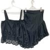 VivienneWestwoodRedLabel Black Bora Lace Camisole/Asymmetrical Skirt Set suit setup 2 blackUsed
