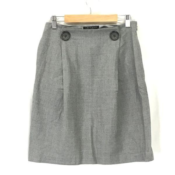 

Theory A-Line Skirt Women s M Gray Knee Length Made in Japan(USED)