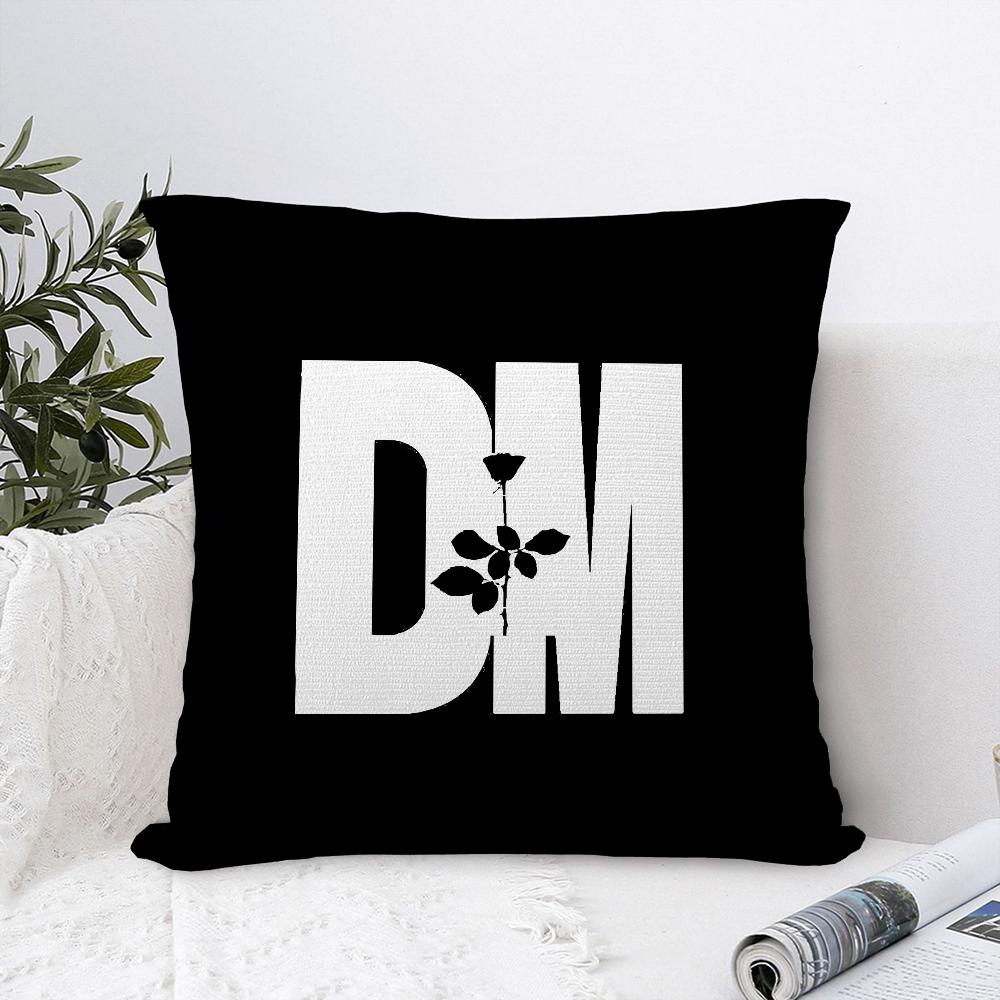 D-Depeche-Mode Kuddfodral Plyschtyg Mjukt Kuddfodral Dubbelsidig Tryck Soffkudde Kuddfodral