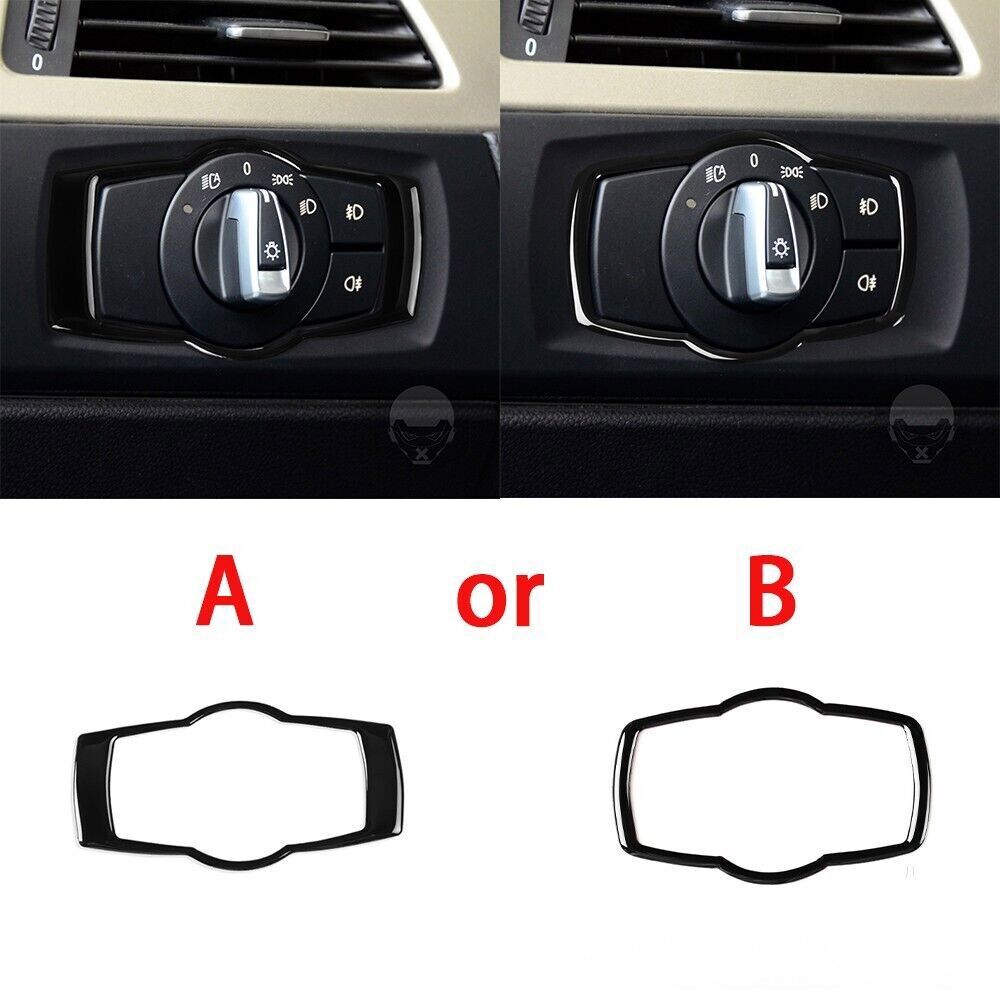 For BMW 3Series E90 E92 E93 05-12 Glossy Piano Black Headlight Switch Frame Trim