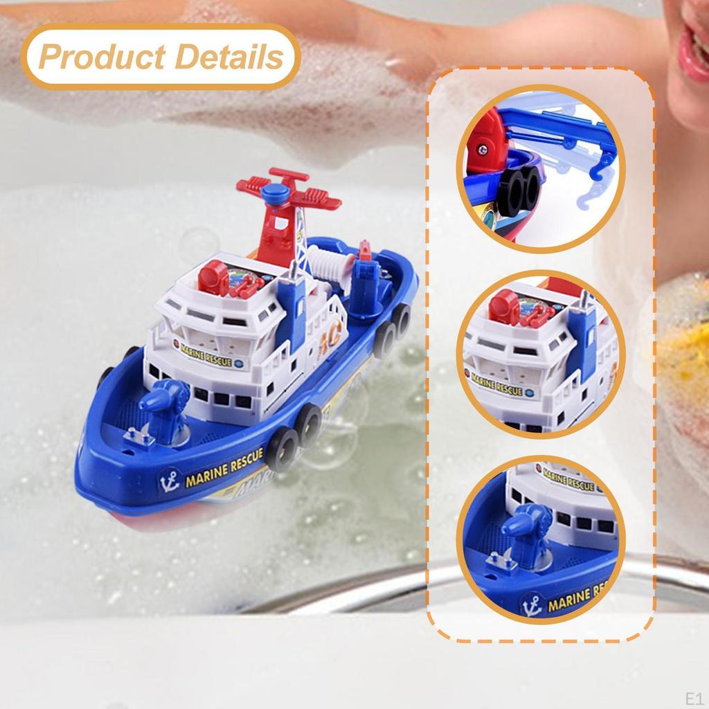 Kids Electric Fire Boat Toy,Kids Ferry Colorful Pretend Play Stimulating Bath Toy Dept