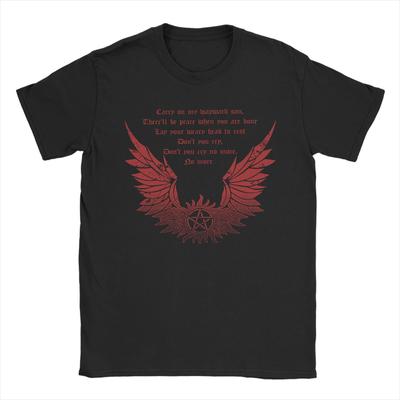 Koszulka Carry On Wayward Son Męska Damska 100% Bawełna Modne Koszulki Okrągły Dekolt Koszulki Supernatural Krótki Rękaw Ubrania