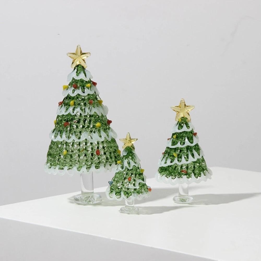 Brushed Glass Snowman Figurines Handcrafted Glass Christmas Decoration Party Supplies