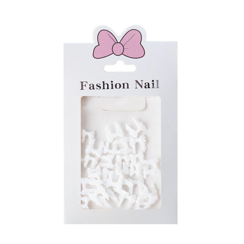 3D Schwarz-Weiß Harz Schleife Nagelkunst Dekorationen (30 Stück)