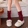 Autumn And Winter Stacking Socks Cover Women'S Knitted Warm New Year Atmosphere Tube Leg Guards Leg Cover Sweet Butterfly Boneless Calf Socks