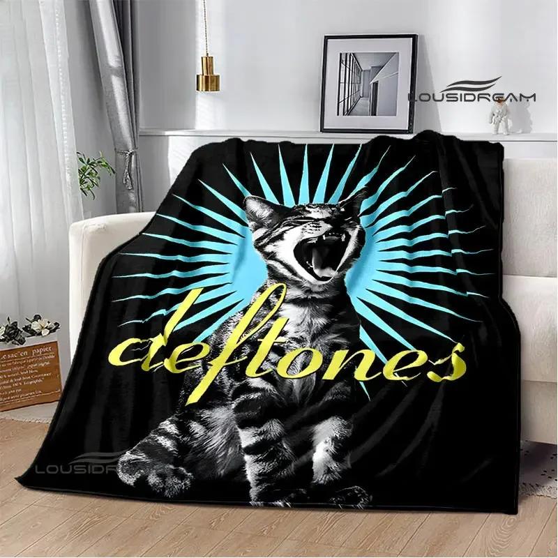 

Deftones band logo printed blanket kids blanket flannel soft cozy blanket home travel blanket birthday gift decoration 75X95CM