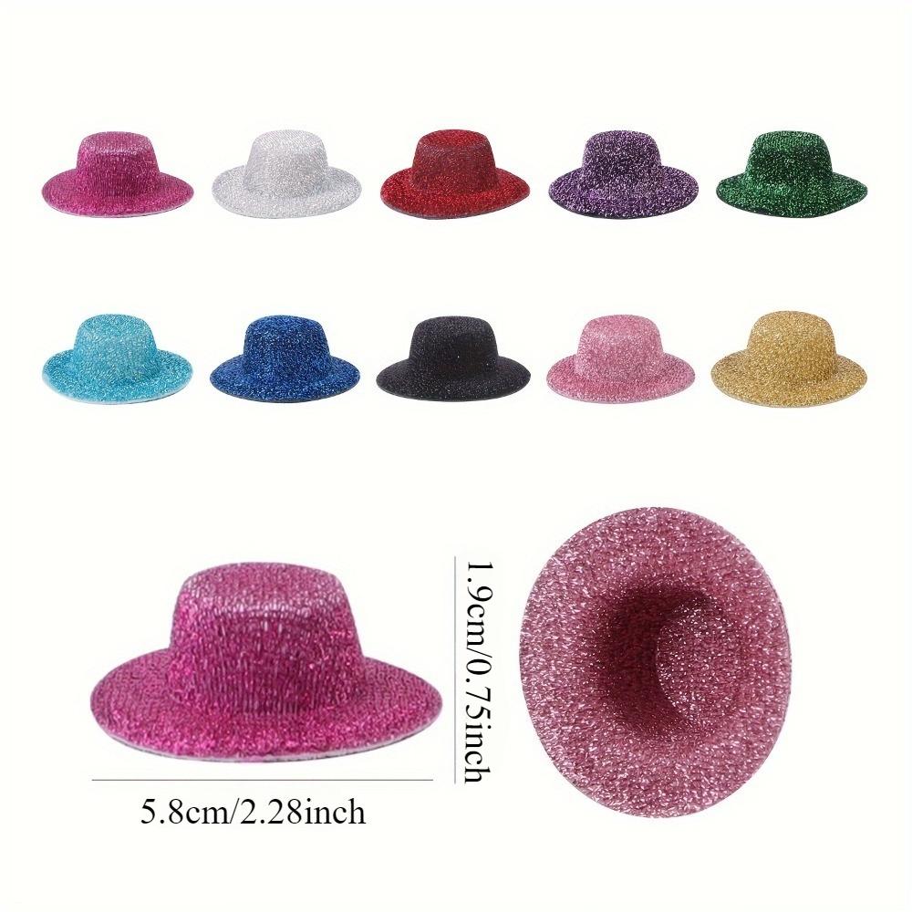 Random 10pcs, Christmas Valentine's Day Random Colors, Exquisite Colored Mini Dome Hats, Holiday Decoration Hats