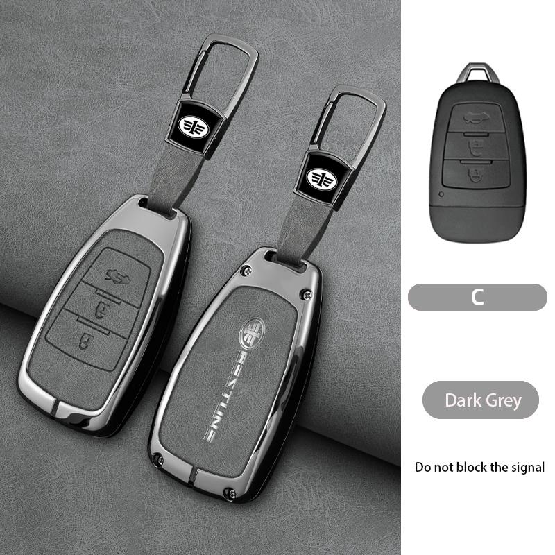 Zinc Alloy Car Smart Remote Key Case Cover Protector Holder Shell for FAW Besturn X80 2018 2019 2020 2021 Keychain Accessories