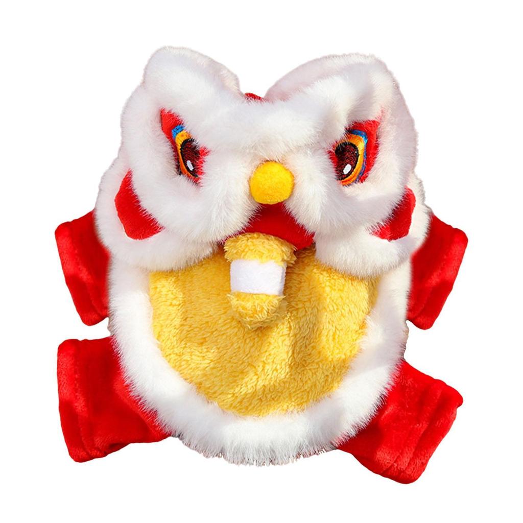 Chinese New Year Pet Costume Dog Cat Outfit Lion Dance Dog Costume Puppy Apparel for Gatherings Spring Festival Photo Prop