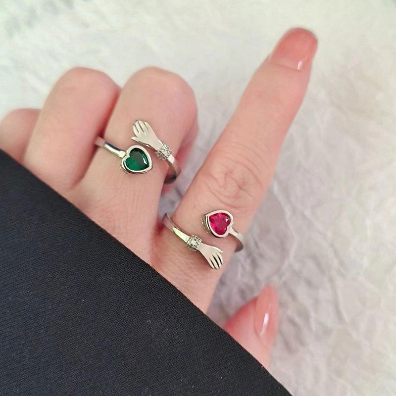 Zirkon Partnerringe Umarmendes Herz Design Romantisches Liebesgeschenk Set Für Ihn Und Sie Jubiläums Schmuck