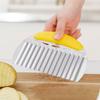 Ergonomic Handle French Fries Cutter Heavy Duty Vegetable Chopper Crinkle Cutter  for Fruits