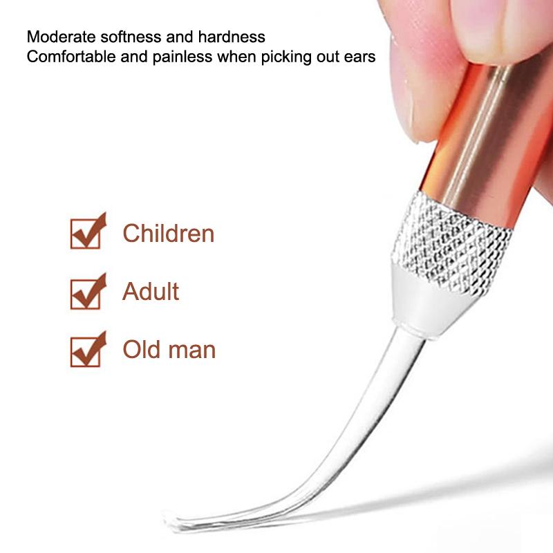 Baby Ear Cleaner Spoon Led Flash Light Ear Wax Curette Picker Visual Children Earpick Eer Wax Dig Remover Ear Nose Novel Tweezer