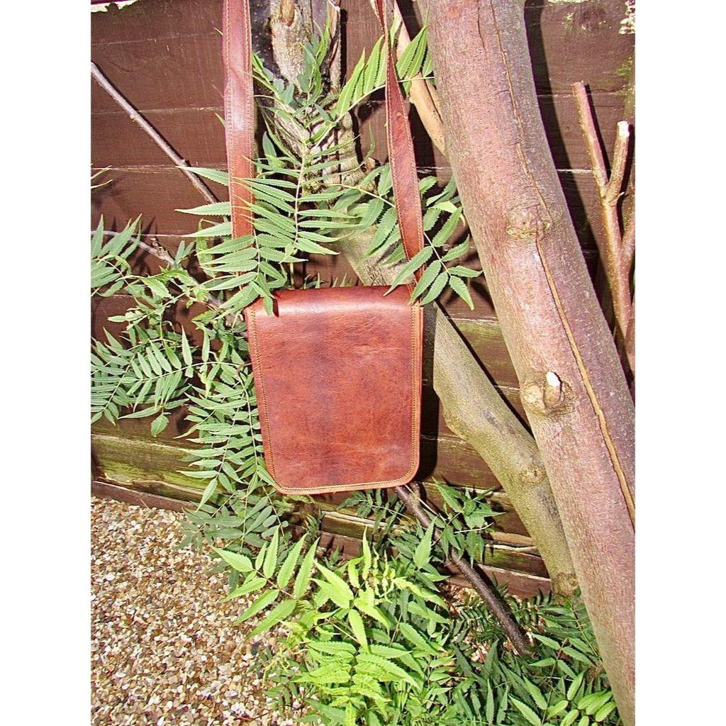 Obyčejná hnědá kožená taška, EDC, 7x9 rustikální kožený messenger, kožená crossbody manbag, kožená taška přes rameno ve vintage vzhledu, nosič léků