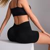 New Threaded Yoga Shorts With No Embarrassing Lines For Hip Lifting, Cycling, Sports, Fitness, Solid Color, Seamless Shorts For Women