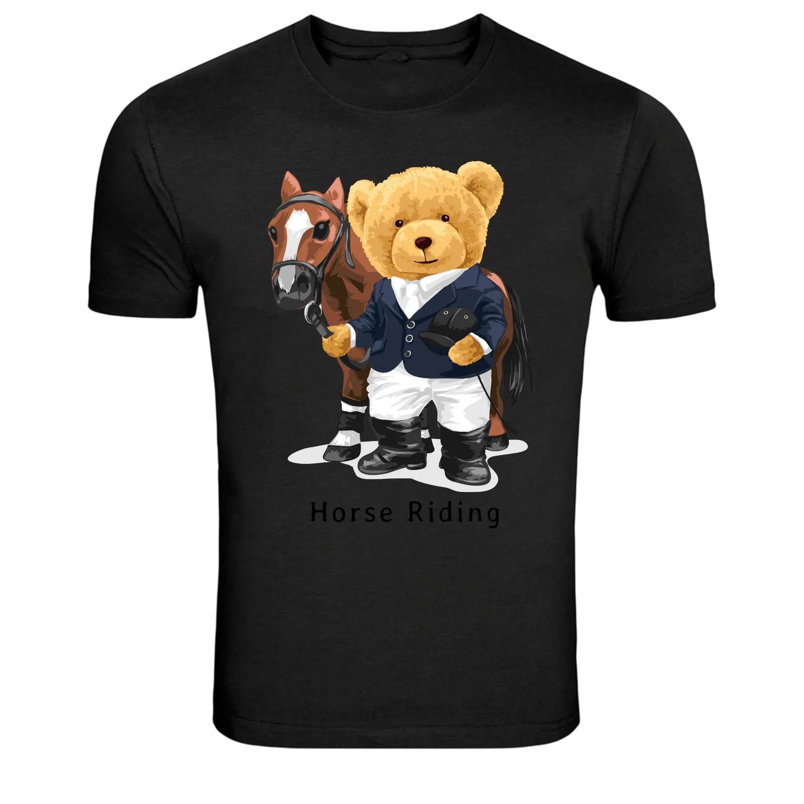 Horse Riding Teddy Bear Jockey Graphic T-Shirt XXXXL