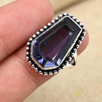 Iolite Gemstone 925 Sterling Silver Handmade Designer Ring Engagement Ring Gift For Her