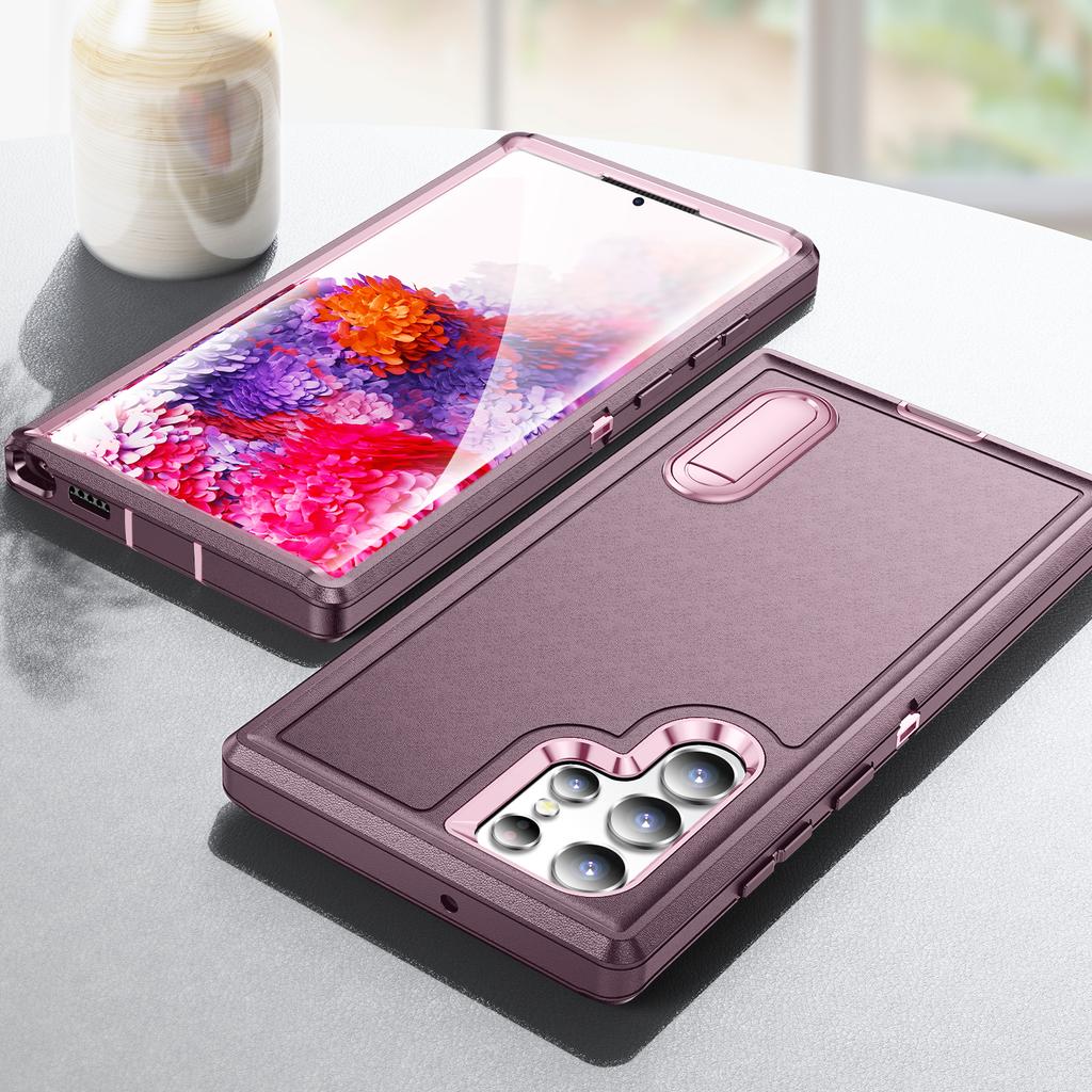 Ochranná taška proti pádu Pouzdro pro Samsung Galaxy S24 Ultra S23 FE Plus S22 A15 A54 A14 A53 A13 5G A04S 3 v 1 držák zadní kryt pouzdra