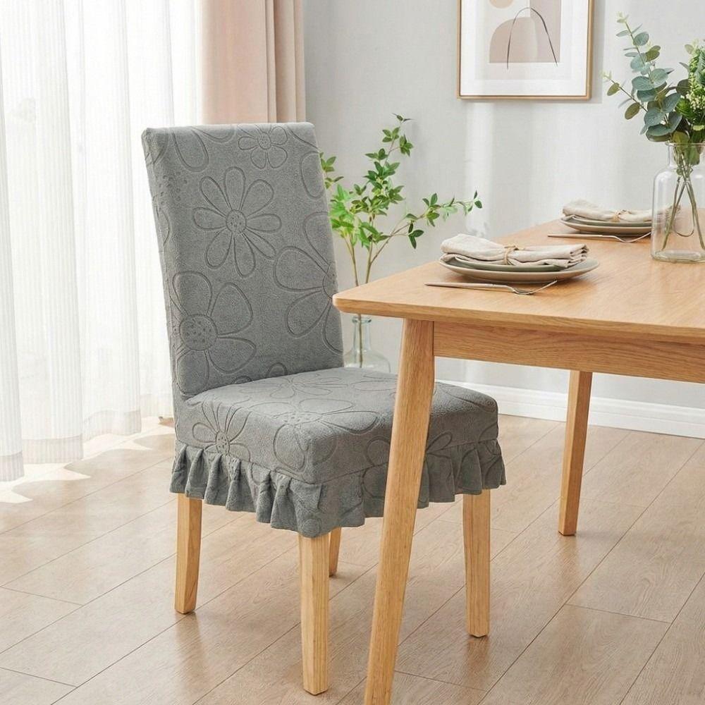 Universal Chair Covers Anti-dust Super Fit Stretch Dining Chair Covers Removable Flower Printing Chair Seat Covers Dining Room