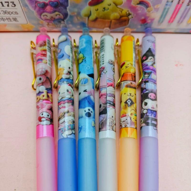36Pcs/Lot Sanrio  Press Gel Pen Cute 0.5Mm Black Ink Neutral Pens Office School Writing Supplies