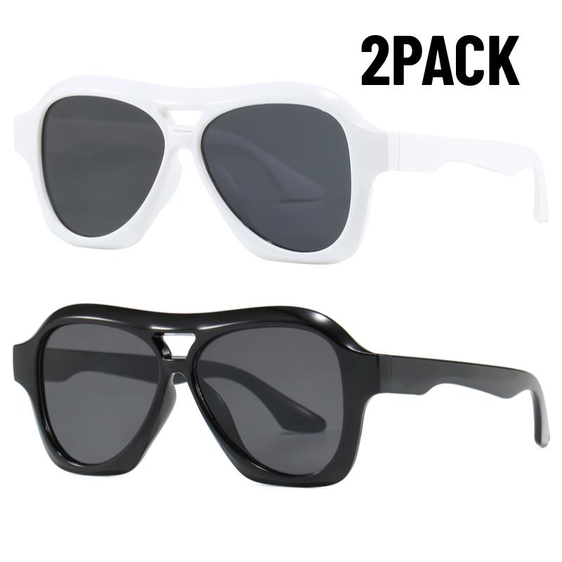 2PACK Fishing Sunglasses Men Women Protection Eyeglasses Trend New Simple Large Frame UV400 Goggles Retro full-frame Sun Glasses