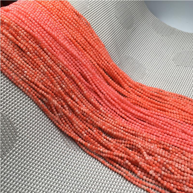 

1 Strand Faceted Round Synthetic Coral Beads 2mm Loose Spacer Beads for Jewelry Making DIY Necklace Bracelet Accessories Length 38 Cm