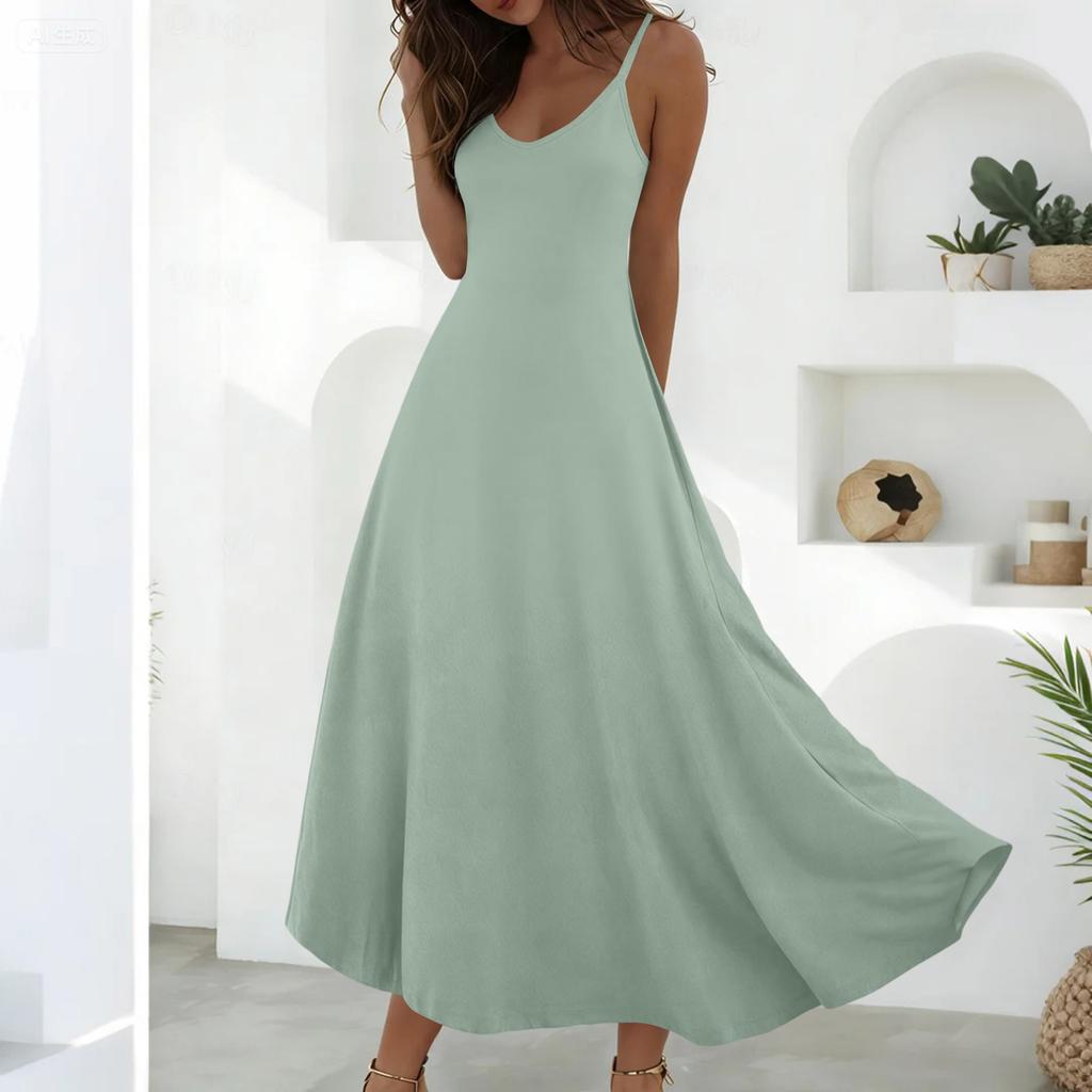 Summer Dresses For Women Dresses Long Flowy A Line Sleeveless Sundresses With Pockets