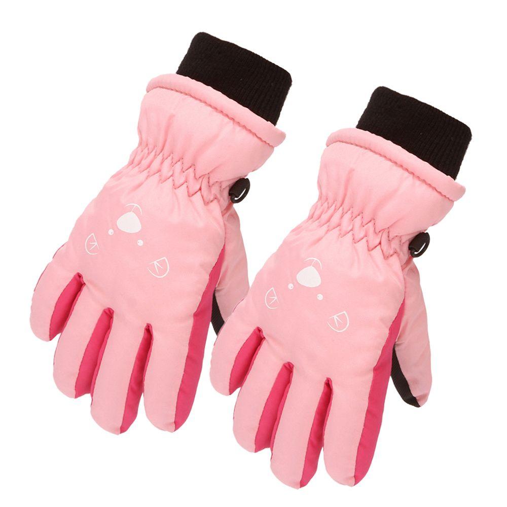 

Children Boys Girls Windproof Cartoon Cute Thick Warm Kids Ski Gloves Waterproof Sports Mittens рожевий