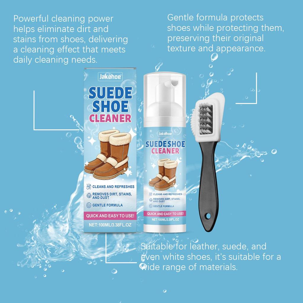 Jakehoe suede shoe cleaning set, fur snow boots, frosted shoes, suitable for gentle decontamination without hurting suede 1SET