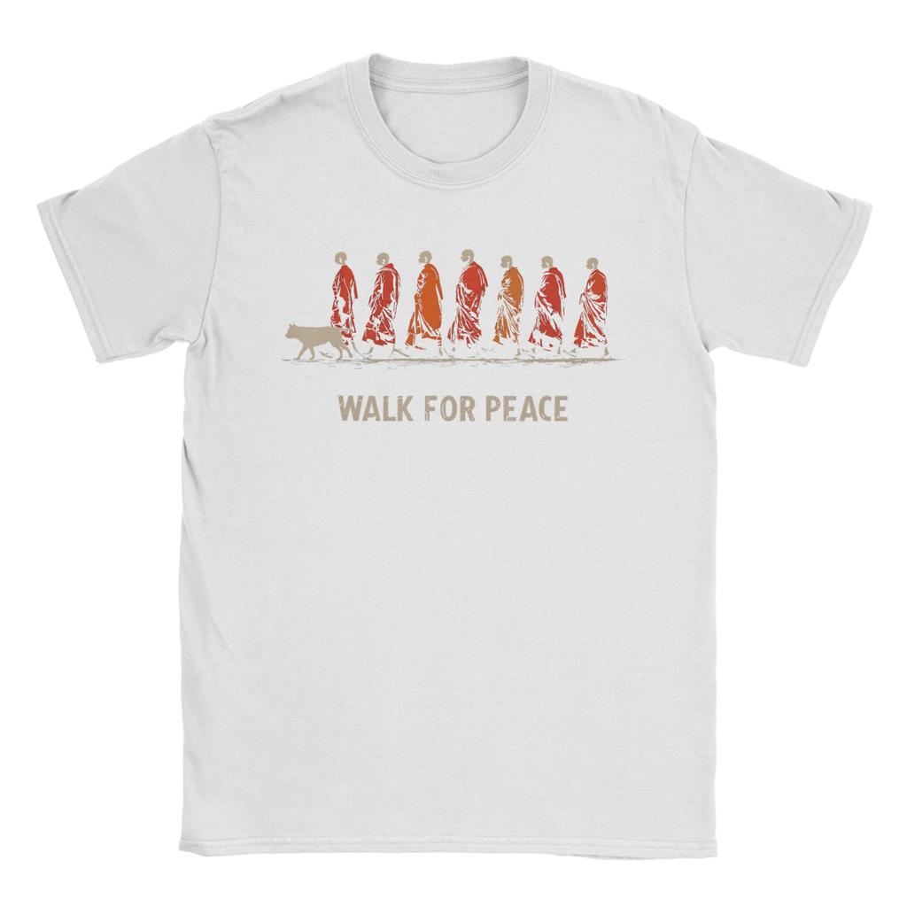 Unisex Peace Walking Monks And Aloka Dog Walk For Peace T Shirt 100 Cotton Clothes Funny Short Sleeve Crewneck Tees TShirt