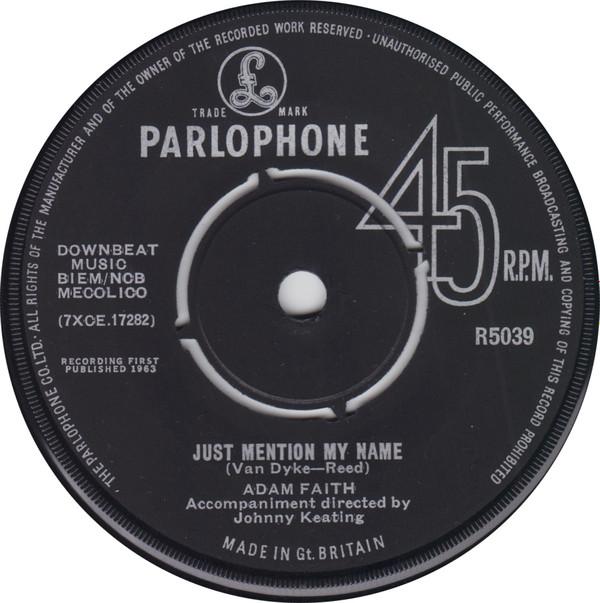 

7inch Record ADAM FAITH - Walkin Tall R5039 Parlophone 1963 UK Rock Used