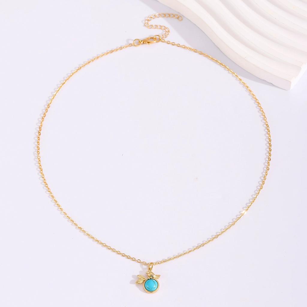 Ins Style Retro Personality Simple Turquoise Bird Pendant Necklace Women's Fashion Niche High-end Sense Collarbone Chain