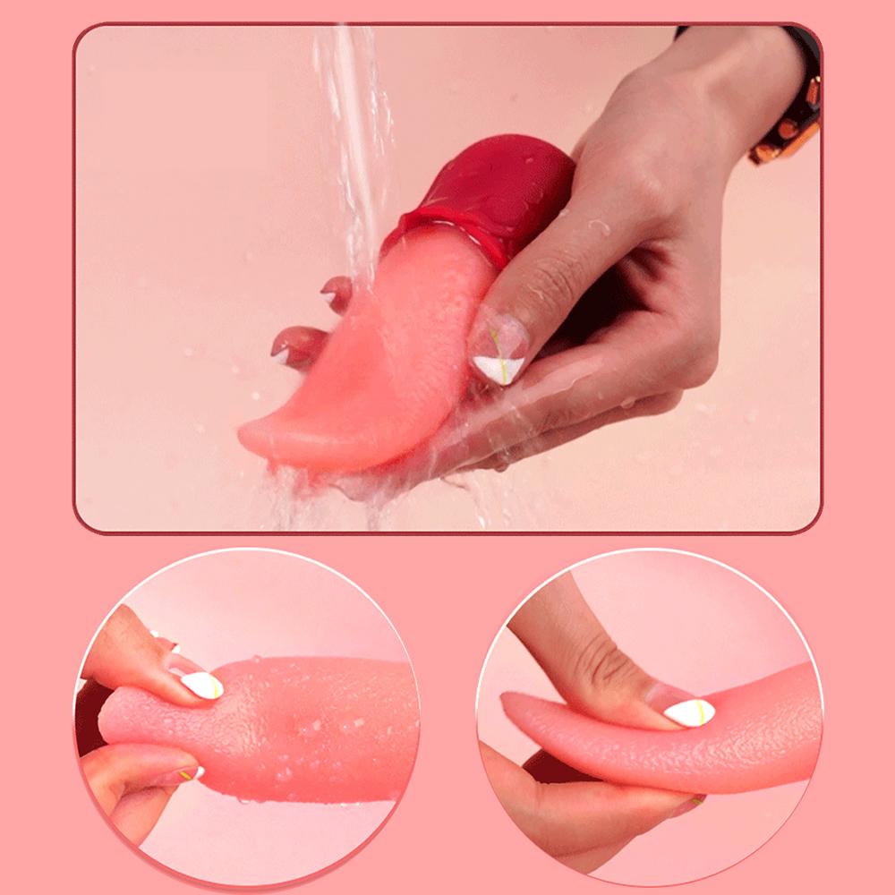 Rose-Sucking Vibrator for Women Realistic Tongue Licking Clitoral Stimulation Stimulator Vibrators Couples Sex Toys for Women