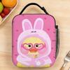 Cute Yellow Duck In Bunny Hood With Pink Glasses Lunch Bag For Women  Picnic Graphic Lunch Box Retro Thermal Tote Handbags