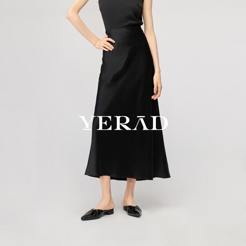 Yalida Women s High-Waisted Satin A-Line Midi Skirt M