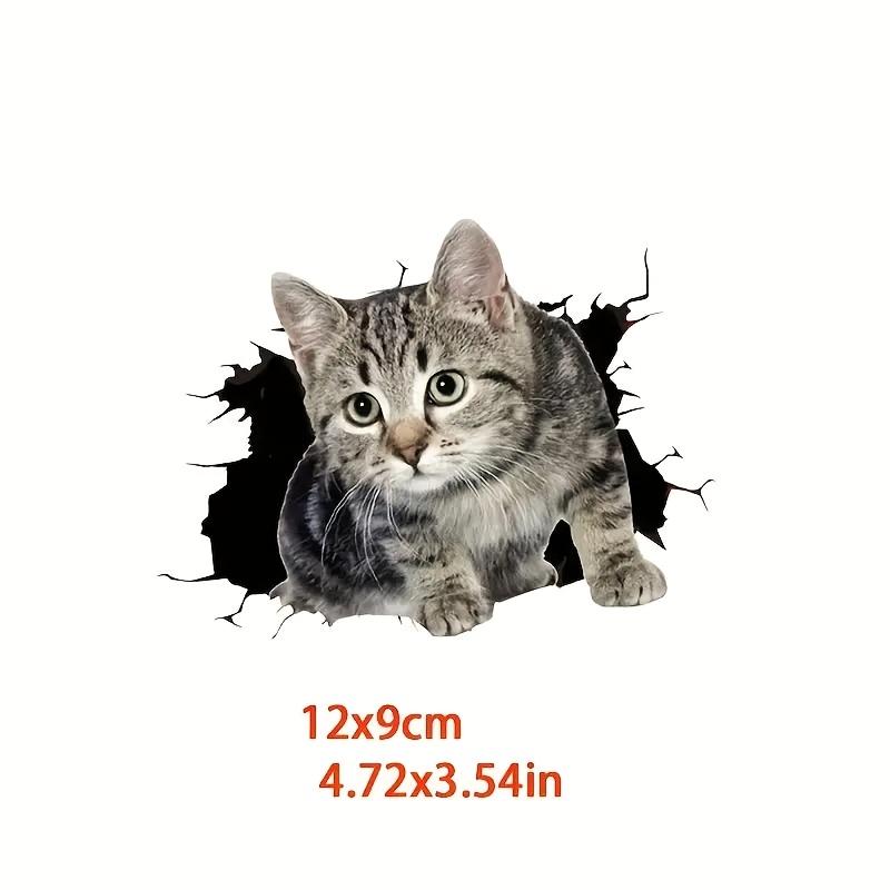 Cat Vinyl Sticker Cartoon Style Cat Climbing Out of Wall Suitable for Car, Truck, Motorcycle, Laptop, Yacht,Door and Window Home Decoration