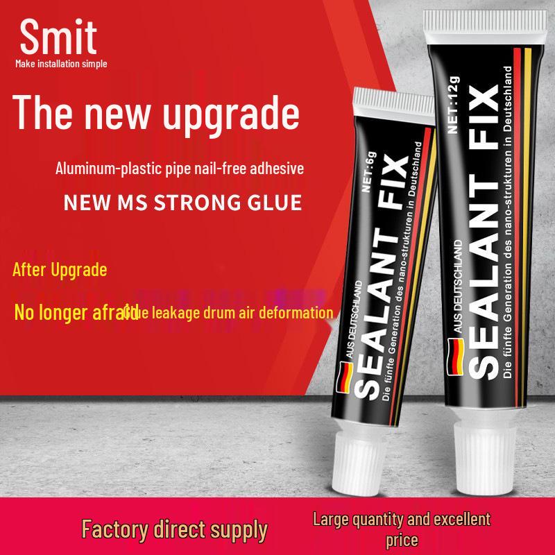 

Fast-Drying Nail-Free Adhesive for Metal, Plastic, Glass & Stickers - Strong No-Drill Glue SE1 Economy Black Tube 6g