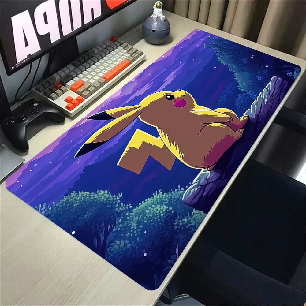 XXL Rubber Mouse Pad Large PC Computer Gaming Accessories Mousepad Pokemon Pikachu Extended Desk Mat Locking Edge Gamer Carpet
