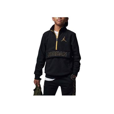 Jordan Kids Letter Pattern Half-Zip Collar Sweatshirt Kids Sweatshirt Black FD9360-010