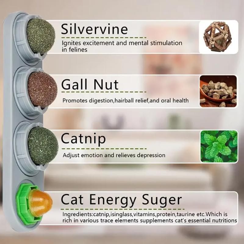 Natuurlijke Kattenkruid Kat Muur Plakbare Bal Speelgoed Krabbers Snoepjes Gezond Natuurlijk Verwijdert Balletjes om de Spijsvertering te Bevorderen Kattenkruid Snack