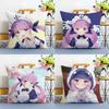H-Hololive M-Minato Aqua Pillow Case Printing Pillowcase Living Room Sofa Cushion Cover Bedroom Room Decor
