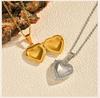 Cubic Zirconia Heart Locket Necklace for Women, Stainless Steel Openable Love Shape Pendant,18k Gold Plated Birthday Gifts