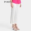 PORTS Women's Milk White Cropped Trousers