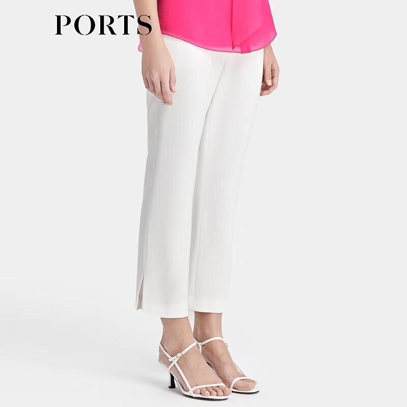 PORTS Women's Milk White Cropped Trousers