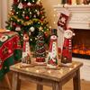 Separate Base Christmas Wooden Figurine Set Vintage Snowman Table Plaques  Window Display