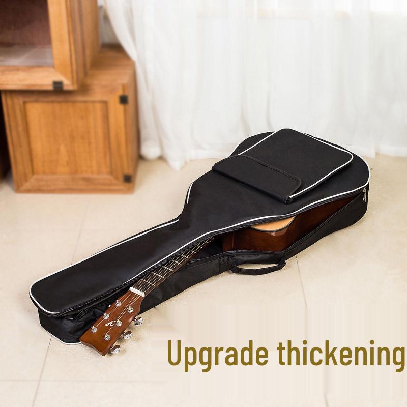 Rucsac pentru chitară de 41 de inch, impermeabil și căptușit - Pânză Oxford, Geantă pentru instrument folk cu bretele duble îngroșate pentru studenți