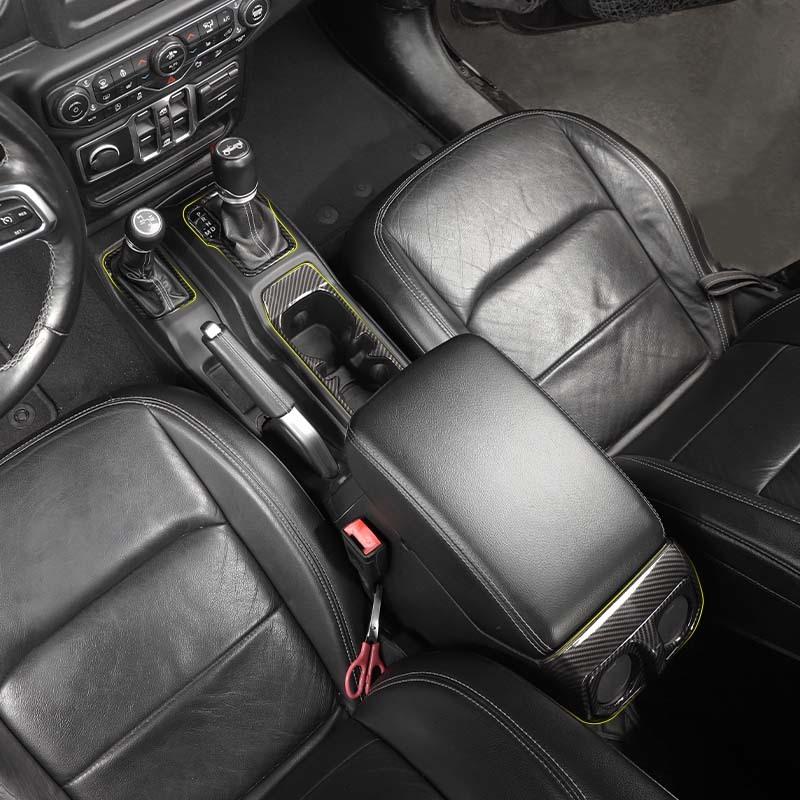 ABS Car Gear Shift Decoration Front Cup Holder Window Switch Cover For Jeep Wrangler JL 2018 Up For JT Gladiator Interior Accessories
